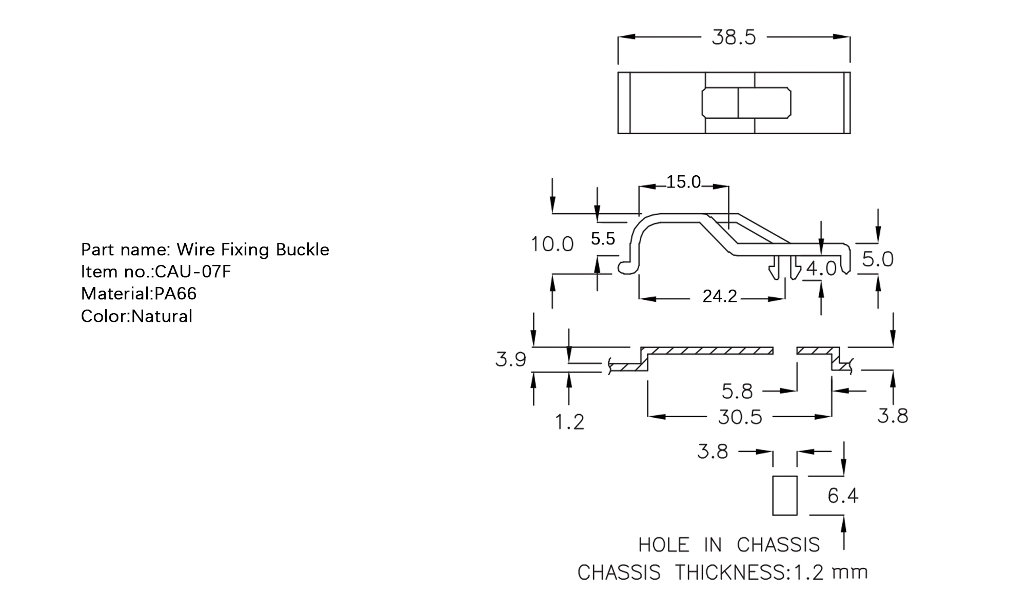 Wire Fixing Buckle CAU-07F